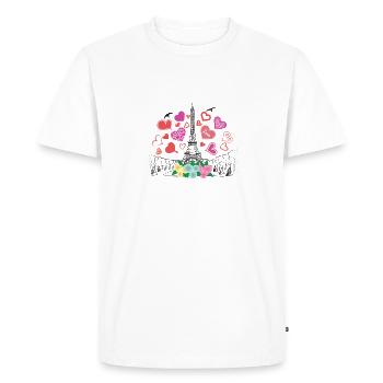 Paris - Men's Premium Organic T-Shirt - white - Front - Nico (187cm)