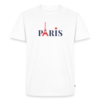 Paris - Men's Premium Organic T-Shirt - white - Front - Nico (187cm)