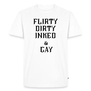 Texte lesbien coquin - T-shirt Premium bio Homme - blanc - Devant - Nico (187cm)