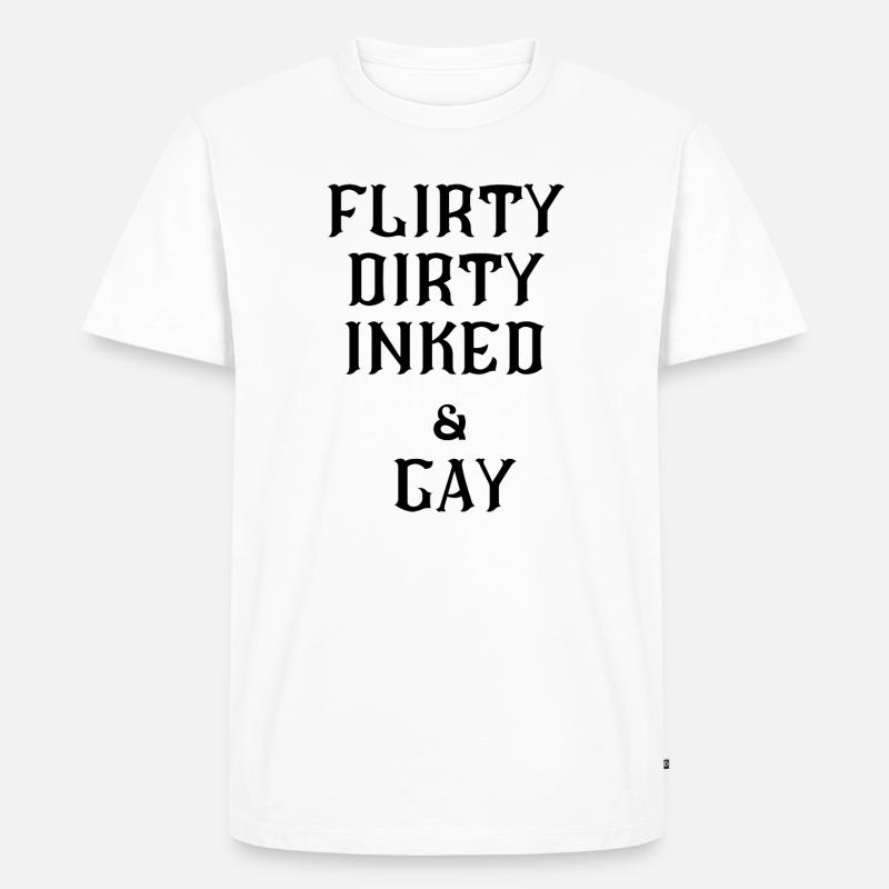 Flirty lesbischer Text - Männer Premium Bio T-Shirt - Weiß