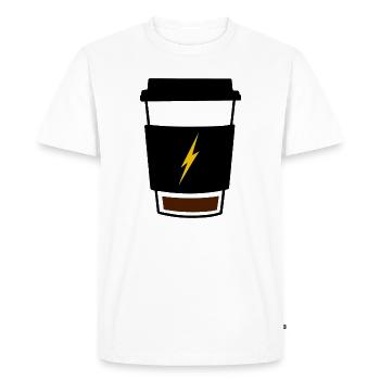 Low Battery Coffee - Men's Premium Organic T-Shirt - white - Front - Nico (187cm)