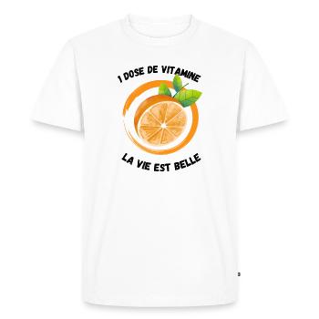 une dose de vitamine pour l' hiver - T-shirt Premium bio Homme - blanc - Devant - Nico (187cm)