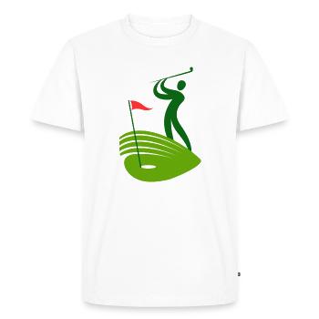 golf, fan de golf, golfeur, club de golf - T-shirt Premium bio Homme - blanc - Devant - Nico (187cm)