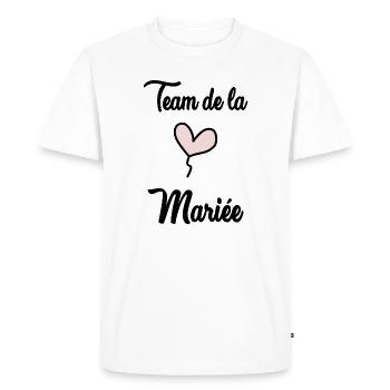 WEDDING. HEART. COUPLE. JUST MARRIED. Bachelorette party. SAINT V - Men's Premium Organic T-Shirt - white - Front - Nico (187cm)