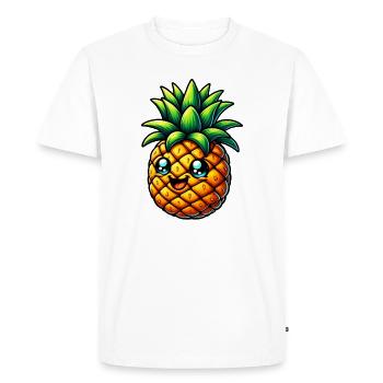 Ananas - T-shirt Premium bio Homme - blanc - Devant - Nico (187cm)