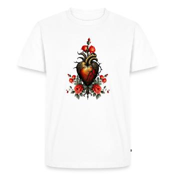 The Gothic Elegance of the Heart - Men's Premium Organic T-Shirt - white - Front - Nico (187cm)