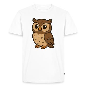 Cute Cartoon Owl – Wise Forest Friend for Kids - Men's Premium Organic T-Shirt - white - Front - Nico (187cm)
