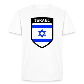 Armoiries Israël Étoile de David Drapeau juif Porte-drapeau - T-shirt Premium bio Homme - blanc - Devant - Nico (187cm)
