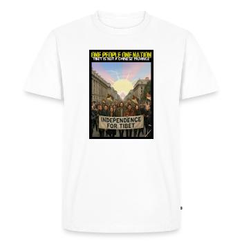 Manifestation pour l’indépendance du Tibet - T-shirt Premium bio Homme - blanc - Devant - Nico (187cm)