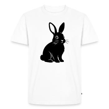 Silhouette de lapin, Vecteur noir - T-shirt Premium bio Homme - blanc - Devant - Nico (187cm)