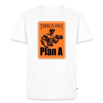 Only Plan A - Men's Premium Organic T-Shirt - white - Front - Nico (187cm)