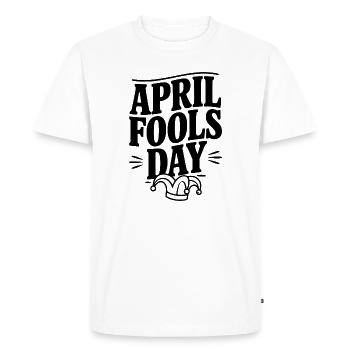 Le poisson d’avril - T-shirt Premium bio Homme - blanc - Devant - Nico (187cm)