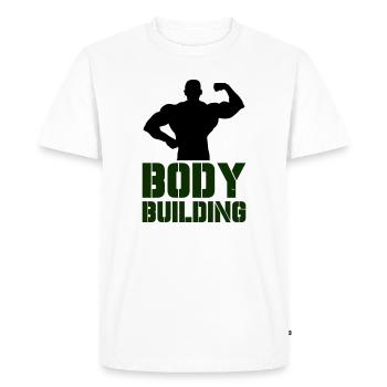 Typographie puissante du culturisme - T-shirt Premium bio Homme - blanc - Devant - Nico (187cm)