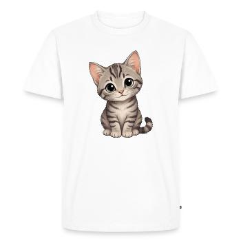 Dear Kitten - Men's Premium Organic T-Shirt - white - Front - Nico (187cm)