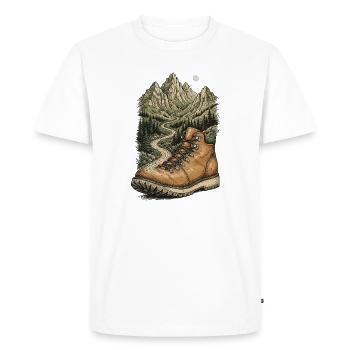 Randonnée - Aventure en plein air - T-shirt Premium bio Homme - blanc - Devant - Nico (187cm)
