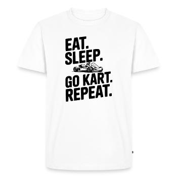 Eat. Sleep. Go Kart. Repeat. - Men's Premium Organic T-Shirt - white - Front - Nico (187cm)