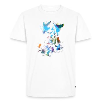 pigeons, sourds, oiseaux, troupeaux d’oiseaux, graffitis, bleu - T-shirt Premium bio Homme - blanc - Devant - Nico (187cm)