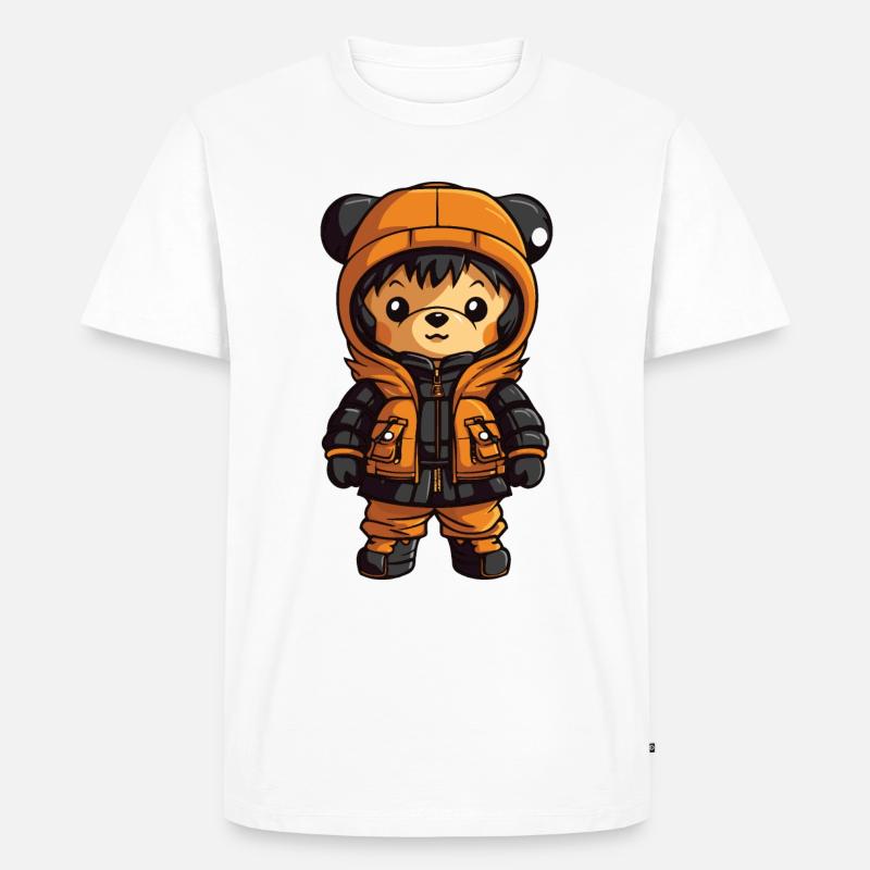 Bär Winter Comic - Männer Premium Bio T-Shirt - Weiß