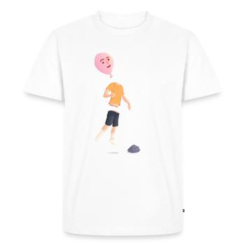 Tête de ballon - T-shirt Premium bio Homme - blanc - Devant - Nico (187cm)