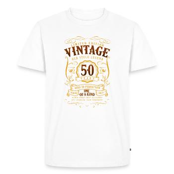 50 Birthday - Aged to perfection 50 Gift - Men's Premium Organic T-Shirt - white - Front - Nico (187cm)