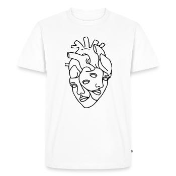 Cœur - T-shirt Premium bio Homme - blanc - Devant - Nico (187cm)