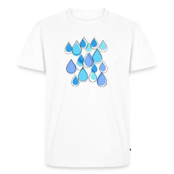 Pluie, Gouttes, Gouttes De Pluie, Bleu - T-shirt Premium bio Homme - blanc - Devant - Nico (187cm)