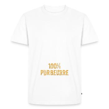 100% pur beurre - T-shirt Premium bio Homme - blanc - Devant - Nico (187cm)