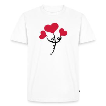 Red hearts flower - Men's Premium Organic T-Shirt - white - Front - Nico (187cm)