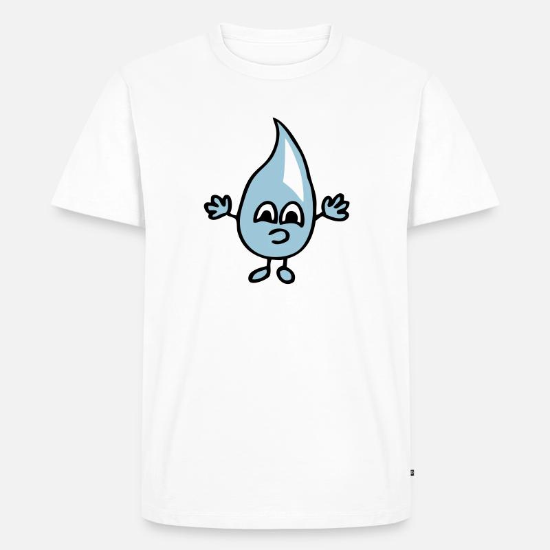 Kleiner Wassertropfen - Männer Premium Bio T-Shirt - Weiß