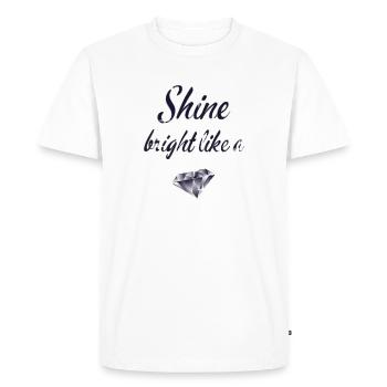 "Briller comme un diamant" - T-shirt Premium bio Homme - blanc - Devant - Nico (187cm)