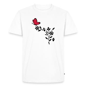 Usine de coeur de papillon - T-shirt Premium bio Homme - blanc - Devant - Nico (187cm)