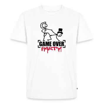 Game Over Party - Men's Premium Organic T-Shirt - white - Front - Nico (187cm)