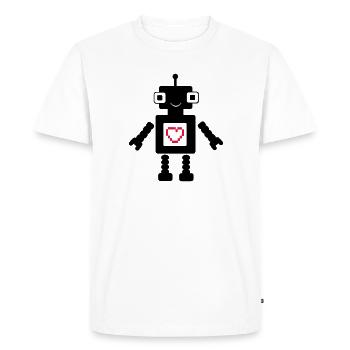 roboter_love_02 - T-shirt Premium bio Homme - blanc - Devant - Nico (187cm)