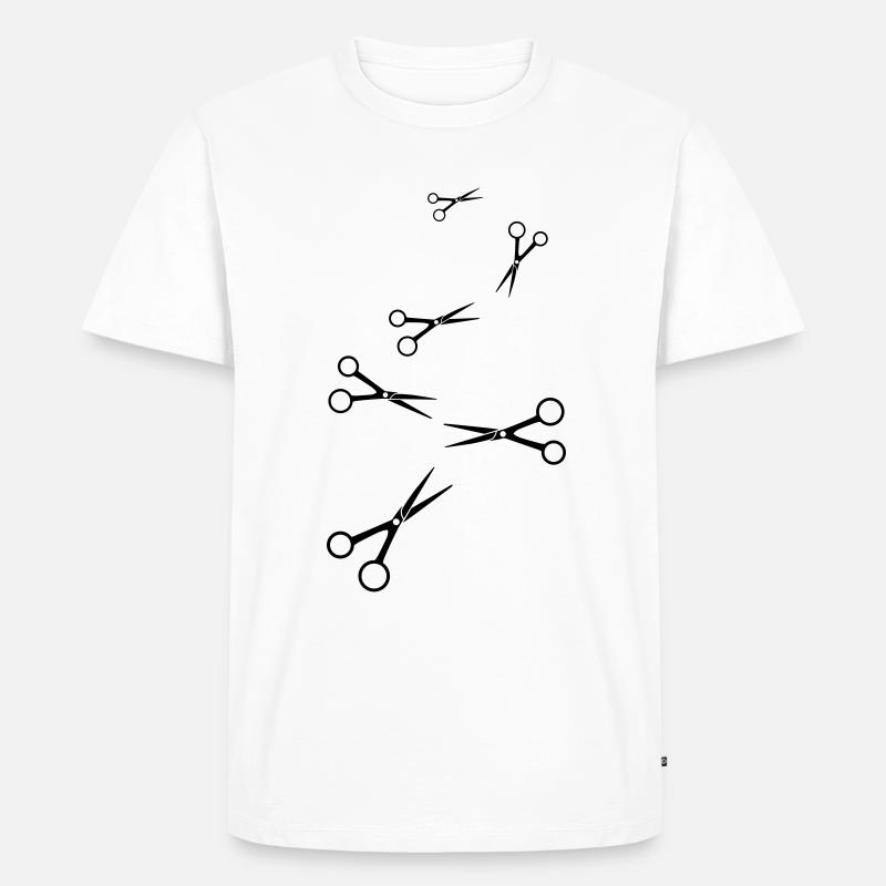 Schere Barber icon - Männer Premium Bio T-Shirt - Weiß