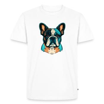 Mignon Français Bulldog dans des couleurs abstraites - T-shirt Premium bio Homme - blanc - Devant - Nico (187cm)