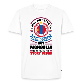 Mongol Mongolie Drapeau mongol Citation - T-shirt Premium bio Homme - blanc - Devant - Nico (187cm)