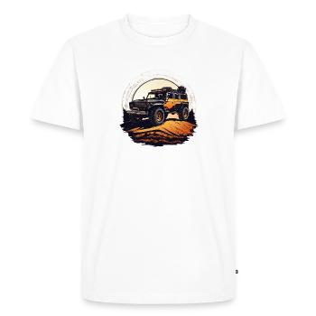 Vintage Off Road Vehicle - Offgrid - Journey - Tra - Men's Premium Organic T-Shirt - white - Front - Nico (187cm)