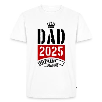Papa 2025 Chargement Papa - T-shirt Premium bio Homme - blanc - Devant - Nico (187cm)