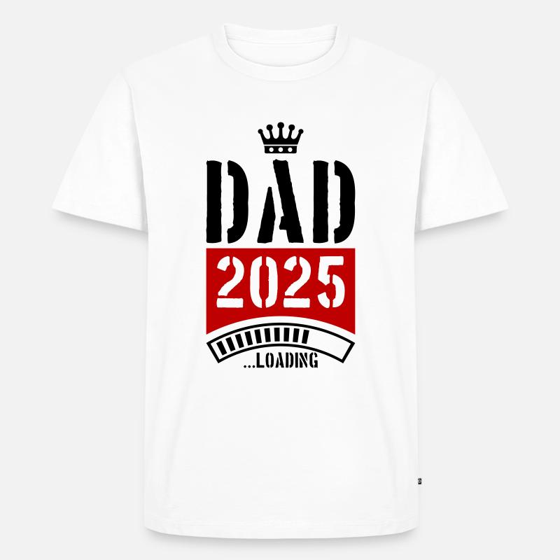 Dad 2025 Loading Papa - Männer Premium Bio T-Shirt - Weiß