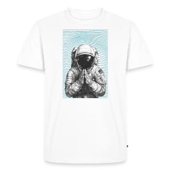 Praying Astronaut - Men's Premium Organic T-Shirt - white - Front - Nico (187cm)