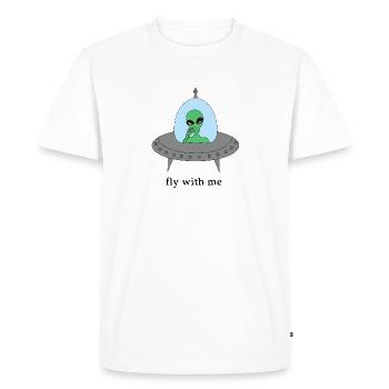 voler avec moi - T-shirt Premium bio Homme - blanc - Devant - Nico (187cm)