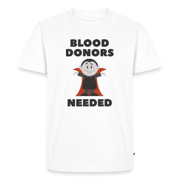 Blood Donors Needed - Men's Premium Organic T-Shirt - white - Front - Nico (187cm)
