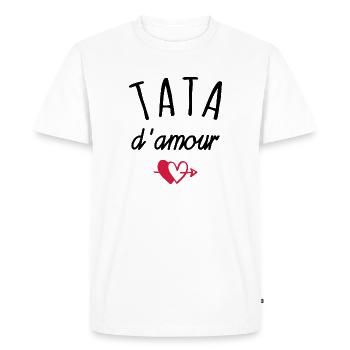 tata d amour / cadeau tata - T-shirt Premium bio Homme - blanc - Devant - Nico (187cm)