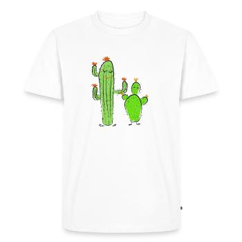 Deux cactus - T-shirt Premium bio Homme - blanc - Devant - Nico (187cm)