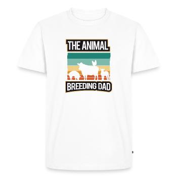 The Animal Breeding Dad - Papa Lustig - Men's Premium Organic T-Shirt - white - Front - Nico (187cm)