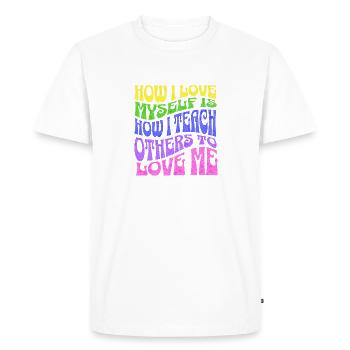 Citations inspirantes - T-shirt Premium bio Homme - blanc - Devant - Nico (187cm)