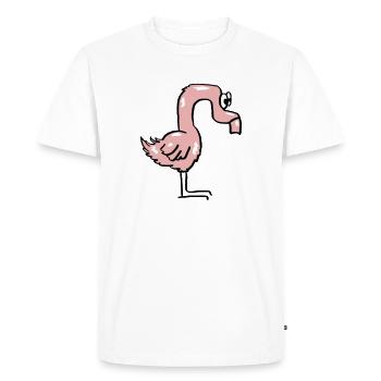 Drôle de flamant rose - T-shirt Premium bio Homme - blanc - Devant - Nico (187cm)