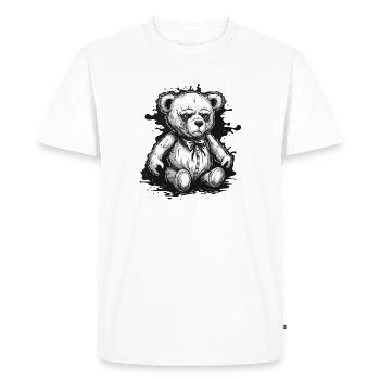 Ours en peluche / Peluche / Animal en peluche / Idée cadeau - T-shirt Premium bio Homme - blanc - Devant - Nico (187cm)