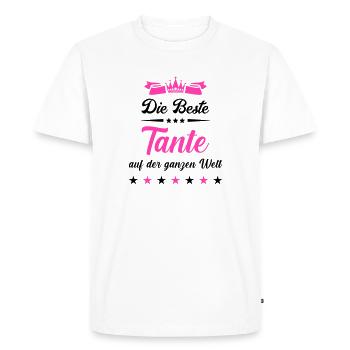 La meilleure tante du monde - T-shirt Premium bio Homme - blanc - Devant - Nico (187cm)