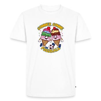 Soleil d’été Soccer Rire Coups de pied Cornets de crème glacée - T-shirt Premium bio Homme - blanc - Devant - Nico (187cm)